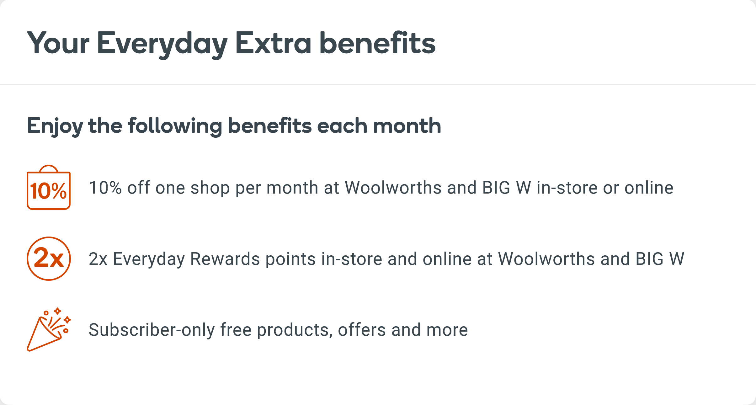 Woolworths rewards everyday extra benefits